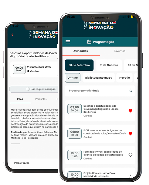 Imagem de um celular com o app